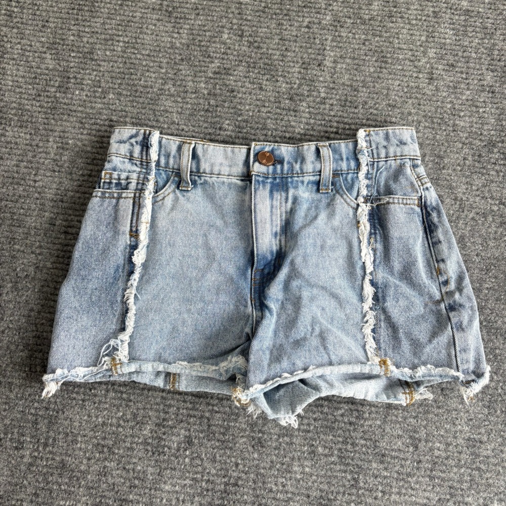 Banjara Womens Light Wash Denim Frayed Seam Cut Off Shorts Blue Size 1/24 Boho